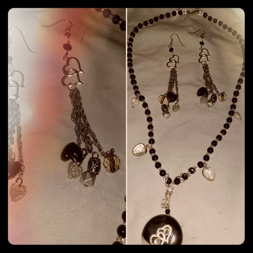 Custom one of a kind earring and necklace set